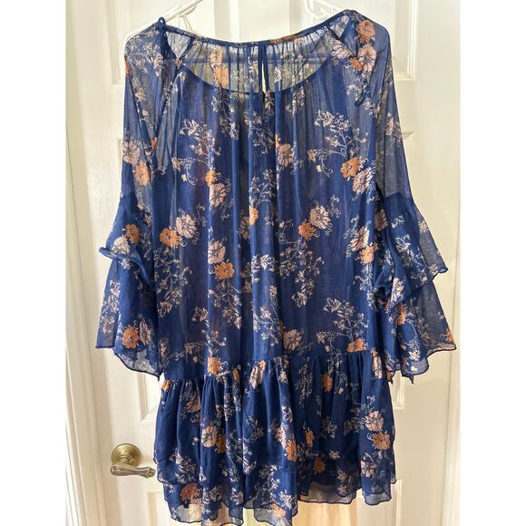 Free People Sunsetter Flare Sleeve Boho Top/Dress - Picture 2 of 6